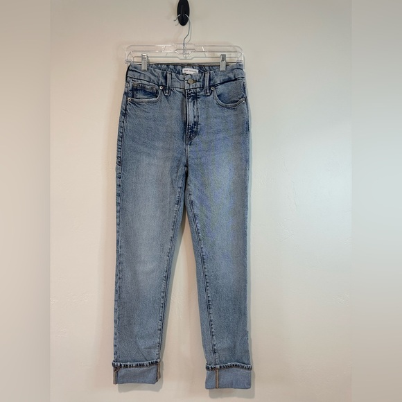 Good American Denim - Good American Light Blue Cuffed Jeans